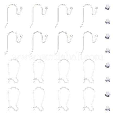 Dicosmetico 16 pz 2 stili 925 orecchini a cerchio in argento sterling e ganci per orecchini STER-DC0001-11-1