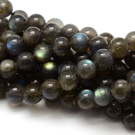Grade AA Natural Gemstone Labradorite Round Beads Strands G-E251-33-14mm-1