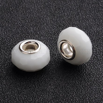 76 facettierten Glas europäischen Perlen mit großem Loch GPDL-F009-10-1