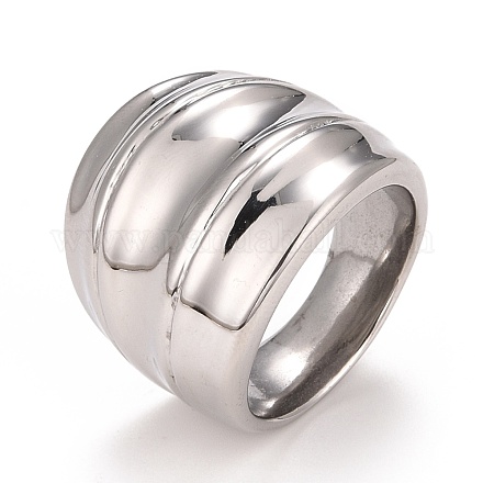304 strukturierter klobiger Ring aus Edelstahl für Damen RJEW-B040-16B-P-1