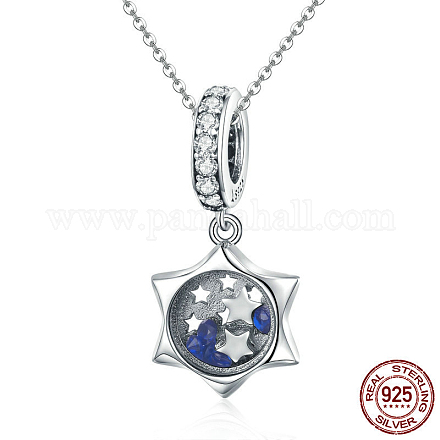 925 стерлингового серебра кубического циркония кулон ожерелье NJEW-FF0005-57P-1