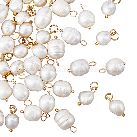 Hobbiesay 40 pz 2 stili naturali di perle d'acqua dolce coltivate pendenti PEAR-HY0001-02-1