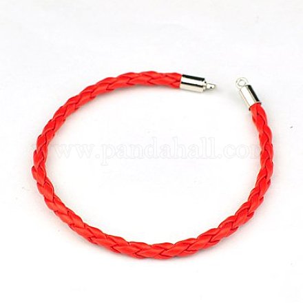 Braided PU Leather Cord Bracelet Making AJEW-JB00021-08-1