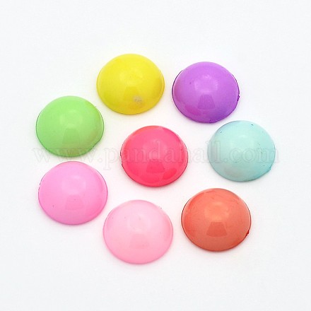 Colorful Acrylic Half Round Cabochons SACR-M005-02-D-1