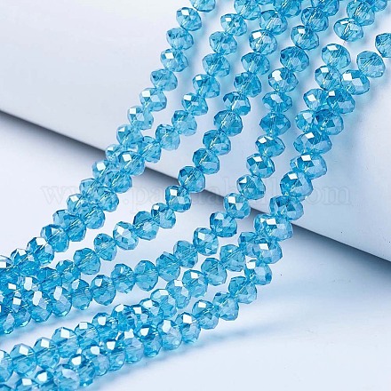 Chapelets de perles en verre électroplaqué EGLA-A034-T8mm-A13-1