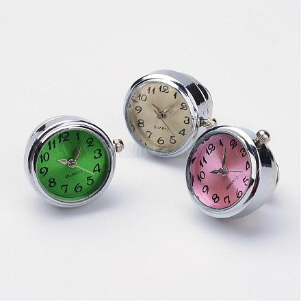 ブラススナップボタンブローチ  アイアンインクォーツ時計のコンポーネントと  プラチナ  ミックスカラー  22mm JEWB-BR00039-1