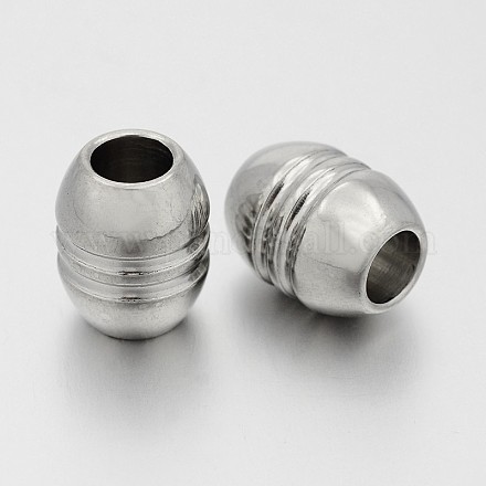 Perline grosse perforate in acciaio inox ovale 201 STAS-N062-37P-1