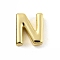 Brass Pendants, Real 18K Gold Plated, Letter N, 8.5x7x3mm, Hole: 1.2mm