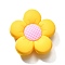 Food Grade Silicone Beads, Flower, Yellow, 28x29.5x9.5mm, Hole: 2mm