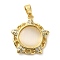Brass Micro Pave Cubic  Pendants, with Resin, Tortoise, Real 18K Gold Plated, 19x17.5x4mm, Hole: 4.5x2.5mm