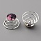 Fashion Iron Spirl Coils Hair Clip, with Glass Rhinestone, Hair Accessories for Women, Light Amethyst, 14x10.5mm