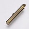 Brass Slide On End Clasp Tubes, Slider End Caps, Antique Bronze, 6x25x4mm, Hole: 1x3mm