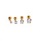 304 Stainless Steel Threadless Labrets, with Clear Cubic Zirconia, Golden, Round, 5x5mm, Pole: 8mm