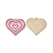Alloy Pendants, with Enamel, Heart Charm, Golden, Pink, 25x26x1.5mm, Hole: 1.8mm