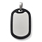 304 Stainless Steel Big Pendants, with Silicone, Rectangle Charms, Stainless Steel Color, 52x33x4mm, Hole: 10x9mm