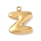 304 Stainless Steel Initial Pendants, Ion Plating(IP), Real 18K Gold Plated, Letter Z, 16~18x6~18x3mm, Hole: 1.8mm