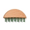 Natural Green Aventurine Scalp Massager, Wood Head Scalp Comb, for Head Stress Relax Massage Tool, Natural Gemstone Scalp Massager, Half Round, 51x99x22mm