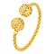 Brass Cuff Bangles, Long-Lasting Plated Twist Bangles for Women, Lead Free & Cadmium Free, Hollow Round Ball, Golden, Inner Diameter: 2-3/4 inch(6.9cm)
