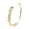 Brass Micro Pave Clear Cubic Zirconia Cuff Bangle, Open Bangle for Women, Round, Real 16K Gold Plated, Inner Diameter: 2-3/8x2-1/8 inch(6x5.3cm)