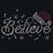 NBEADS Snowflake Santa Hat Rhinestonet Iron on Transfer, 11.7x8.3 Inch Heat Transfer Decal Bling Crystal Decals Clear Rhinestone Template Clothing Repair Applique for T-Shirt Clothing Pants Bags