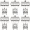 316 Stainless Steel Box Clasps, Multi-Strand Clasps, Rectangle, Stainless Steel Color, 24sets/box