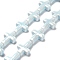 Handmade Porcelain Beads, Bright Glazed Porcelain, Cross, Light Blue, 16~17x13~13.5x5.5mm, Hole: 1.4mm, about 20pcs/strand, 13.39 inch(34cm)