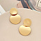Alloy Stud Earrings, Platinum, Flat Round, 50mm