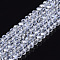 Electroplate Glass Beads Strands, Pearl Luster Plated, Faceted, Rondelle, Clear, 3.5~3.8x3mm, Hole: 0.4mm, about 105~110pcs/strand, 29~31cm