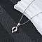 201 Stainless Steel Crystal Rhinestone Initial Pendant Necklaces, Stainless Steel Color, Non-Tarnish, Letter Q, 15.75 inch(40cm)