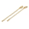 Brass Ends with Chains, Teardrop, Real 18K Gold Plated, 73mm, Hole: 2.5mm