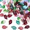 HOBBIESAY 120Pcs Clear Glass Leaf Pendants Randomly Mixed Color Transparent Leaves Charms with Loop Crystal Colorful Frosted Loose Flat Leaf Beads for DIY Earring Bracelet Making Hole 1.5mm