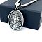 Greek Mythology Stainless Steel Oval with Jesus Pendant Necklaces, Stainless Steel Color