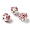 Handmade Lampwork Beads, Flower, Indian Red, 12~14mm, Hole: 1.2mm