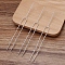 Brass Hair Fork Findings, U Shaped, Silver, 108x13x1.5mm