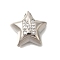 Rack Plating Brass Micro Pave Cubic Zirconia Pendants, Long-Lasting Plated, Cadmium Free & Lead Free, Letter, Platinum, Letter N, 15.5x16.5x5.5mm, Hole: 3mm