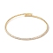 Rack Plating Brass Cubic Zirconia Elasticity Necklaces, Cadmium Free & Lead Free, Long-Lasting Plated, Real 18K Gold Plated, 14.96 inch(380mm)