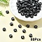 Opaque Acrylic Horizontal Hole Beads, with Enamel, Flat Round, Letter Z, 7x4mm, Hole: 1.5mm