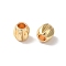 Rack Plating Brass Beads, Corrugated Rice, Long-Lasting Plated, Real 14K Gold Plated, 3.6x3.5mm, Hole: 1.6mm