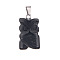 Natural Obsidian Pendants, Owl, 20mm