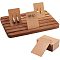 NBEADS Wood Earring Display Stands, 6 Slots Jewelry Earring Ring Display Holder Beech Wood Earring Business Card Holder With 100 Pcs Jewelry Display Cards for Home Retail Store, Tan, 10.8x6.7