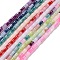 Glass Beads Strands, Bamboo Stick Shape, Mixed Color, 11.5~12x8~8.5mm, Hole: 1.1mm, about 30Pcs/strand, 14.17 inch(36cm)