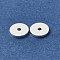 Brass Beads, Flat Round, Rack Plating, Long-Lasting Plated, Silver, 6x0.5mm, Hole: 1mm