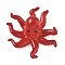 Opaque Resin Cabochons, Octopus, Red, 51.5x45.5x18.5mm