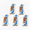Alloy Enamel Pendants, Cadmium Free & Lead Free, Slide with Dog, Light Gold, Colorful, 36.5x16.5x1.5mm, Hole: 1.6mm