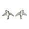 Alloy Pendants, Bird, Cadmium Free & Nickel Free & Lead Free, Gunmetal, 17.5x22.5x1.5mm, Hole: 2mm