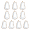 10Pcs Clear Glass Pendants, with Brass Finding, Trapezoid, Golden, 35x20x5mm, Hole: 2.5mm