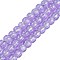 Handmade Foil Lampwork Beads Strands, Rondelle, Lilac, 10.5x8.5mm, Hole: 1mm, about 40pcs/strand, 12.99''(33cm)