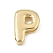 Brass Slide Charms, Letter, Golden, Letter P, 25x18x5mm, Hole: 11x2mm