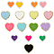 16Pcs 16 Style Towel Cloth Computerized Embroidery Cloth Iron On/Sew On Patches, with Back Adhesive, Costume Accessories, Appliques, Heart, Mixed Color, 1pc/style