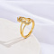 Brass Micro Pave Cubic Zirconia Finger Rings, for Women, Letter E, US Size 3(14mm)